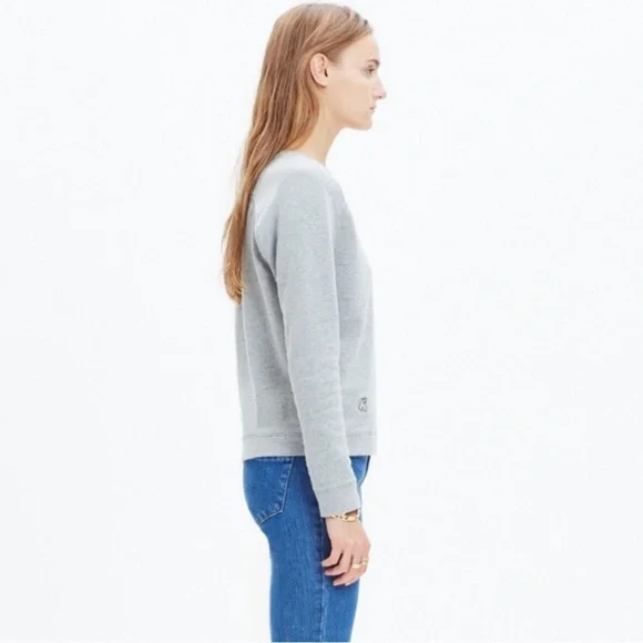 NWOT Madewell Daryl K Crewneck Sweatshirt Women's Small Solid Gray - Picture 3 of 7